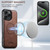 iPhone 18 Pro Max Suteni M4 Magnetic Card Bag MagSafe Leather Phone Case - Brown