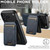 iPhone 18 Pro Max Suteni M5 Magnetic Card Bag MagSafe Cowhide Texture Leather Phone Case - Blue