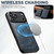 iPhone 18 Pro Max Suteni M5 Magnetic Card Bag MagSafe Cowhide Texture Leather Phone Case - Blue