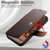 iPhone 18 Pro Max Suteni Q05 -in-1 Multi-function MagSafe Wallet Big Litchi Leather Phone Case - Brown