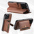 iPhone 18 Pro Max Suteni Q05S1 3-in-1 Detachable Wallet MagSafe Leather Phone Case - Brown