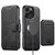 iPhone 18 Pro Max Suteni Q05S2 3-in-1 Detachable Vertical Flip Wallet MagSafe Leather Phone Case - Black