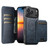 iPhone 18 Pro Max Suteni Q05S2 3-in-1 Detachable Vertical Flip Wallet MagSafe Leather Phone Case - Blue
