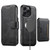 iPhone 18 Pro Max Suteni Q05S3 3-in-1 Detachable Vertical Flip Wallet MagSafe Leather Phone Case - Black
