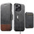 iPhone 18 Pro Max Suteni Q06S2 3-in-1 Detachable Vertical Flip Wallet MagSafe Splicing Leather Phone Case - Black