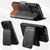 iPhone 18 Pro Max Suteni Q06S2 3-in-1 Detachable Vertical Flip Wallet MagSafe Splicing Leather Phone Case - Black
