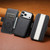 iPhone 18 Pro Max Suteni Q08 2-in-1 Multi-function Magnetic Wallet Big Litchi Vegan Leather Phone Case - White