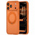 iPhone 18 Pro Max Textured Non-slip Shockproof Magnetic Phone Case with Holder - Orange