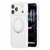 iPhone 18 Pro Max Textured Non-slip Shockproof Magnetic Phone Case with Holder - White