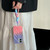 iPhone 18 Pro Max Thickened 3D Leaf Pattern Two-Color Oil-Sprayed TPU Phone Case with Strap - Pink Blue