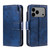 iPhone 18 Pro Max Tri-Fold 9-Card Wallets Leather Phone Case - Blue