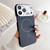 iPhone 18 Pro Max Ultra-thin Gold Armor PC Magnetic Phone Case - Carbon Gray