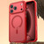 iPhone 18 Pro Max Vegan Leather Magnetic Phone Case - Berry Red