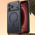 iPhone 18 Pro Max Vegan Leather Magnetic Phone Case - Black