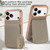 iPhone 18 Pro Max VIETAO Litchi Texture Wallet PU Phone Case with Lanyard - Grey