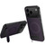 iPhone 18 Pro Max WANLONFENG Kickstand Carbon Fiber Texture Magnetic Phone Case - Purple