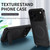 iPhone 18 Pro Max WANLONFENG Kickstand Carbon Fiber Texture Magnetic Phone Case with 2pcs Screen Films - Grey