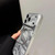 iPhone 18 Pro Max Water Ripple PC Magnetic Vegan Leather Phone Case - Blue