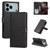iPhone 18 Pro / 17 Pro 3-Card Slots Multifunctional Leather Phone Case - Black