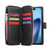 iPhone 18 Pro / 17 Pro 9 Card Slots Zipper Wallet Bag Leather Phone Case - Black