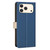 iPhone 18 Pro / 17 Pro Color Matching RFID Anti-theft Leather Phone Case - Blue