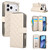 iPhone 18 Pro / 17 Pro Crossbody Rhombic Zipper Tower Buckle Leather Phone Case with Lanyard - Beige