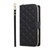 iPhone 18 Pro / 17 Pro Crossbody Rhombic Zipper Tower Buckle Leather Phone Case with Lanyard - Black