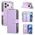 iPhone 18 Pro / 17 Pro Crossbody Rhombic Zipper Tower Buckle Leather Phone Case with Lanyard - Purple