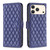 iPhone 18 Pro / 17 Pro Diamond Lattice Wallet Flip Leather Phone Case - Blue