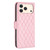 iPhone 18 Pro / 17 Pro Diamond Lattice Wallet Flip Leather Phone Case - Pink