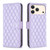 iPhone 18 Pro / 17 Pro Diamond Lattice Wallet Flip Leather Phone Case - Purple