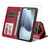 iPhone 18 Pro / 17 Pro ENKAY Card Wallet Calf Texture Leather Phone Case with Thickened Glue No White Edge Film - Red