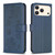 iPhone 18 Pro / 17 Pro Four-leaf Embossed Leather Phone Case - Blue