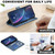 iPhone 18 Pro / 17 Pro Four-leaf Embossed Leather Phone Case - Blue