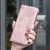 iPhone 18 Pro / 17 Pro Four-leaf Embossed Leather Phone Case - Pink