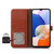 iPhone 18 Pro / 17 Pro Genuine Leather Litchi Texture RFID Leather Phone Case - Coffee