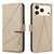 iPhone 18 Pro / 17 Pro Geometric Pattern RFID Leather Phone Case - Beige