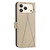 iPhone 18 Pro / 17 Pro Geometric Pattern RFID Leather Phone Case - Beige