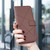 iPhone 18 Pro / 17 Pro Geometric Pattern RFID Leather Phone Case - Brown