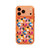 iPhone 18 Pro / 17 Pro Glittering Crystal Red Heart Pattern Magnetic Phone Case - Orange