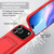 iPhone 18 Pro / 17 Pro Integrated Card Bag Solid Color Liquid Silicone Phone Case Gen2 with Short Lanyard - Red
