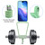 iPhone 18 Pro / 17 Pro Integrated Card Bag Solid Color Liquid Silicone Phone Case with Lanyard - Green