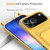 iPhone 18 Pro / 17 Pro Integrated Card Bag Solid Color Liquid Silicone Phone Case with Lanyard - Yellow