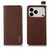 iPhone 18 Pro / 17 Pro KHAZNEH Nappa Top Layer Cowhide Leather Phone Case - Brown