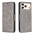 iPhone 18 Pro / 17 Pro Lambskin Texture Pure Color Flip Leather Phone Case - Grey