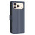 iPhone 18 Pro / 17 Pro Litchi Texture RFID Anti-theft Leather Phone Case - Blue