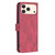 iPhone 18 Pro / 17 Pro Magnetic Buckle Rhombus Texture Leather Phone Case - Red