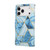 iPhone 18 Pro / 17 Pro Marble Bronzing Stitching Leather Phone Case - Blue