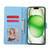 iPhone 18 Pro / 17 Pro Marble Bronzing Stitching Leather Phone Case - Blue