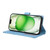 iPhone 18 Pro / 17 Pro Marble Bronzing Stitching Leather Phone Case - Blue
